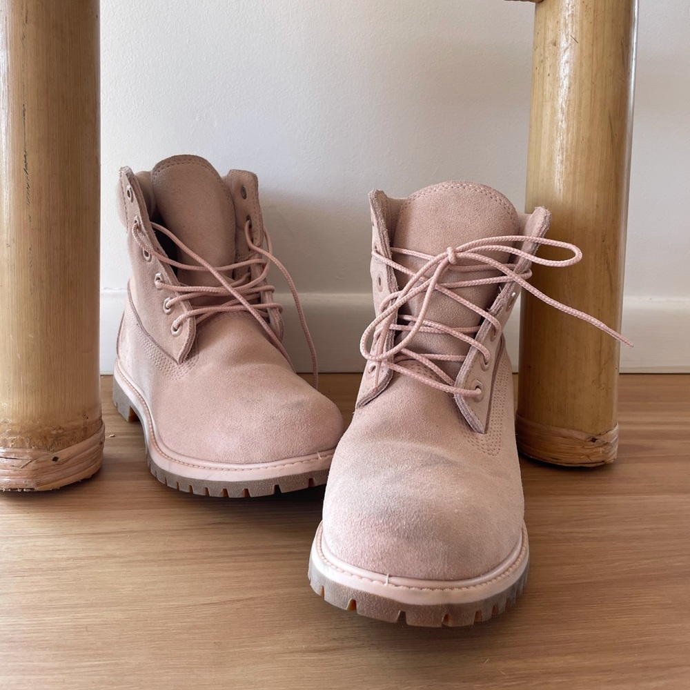Pink Blush Timberlands. Worn once! Next to new. - Picture 3 of 6